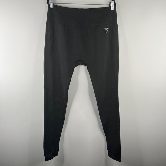 Gymshark Vital Seamless 2.0 High Waist Train Leggings Pants Size XXL Black Marl - Picture 3 of 9